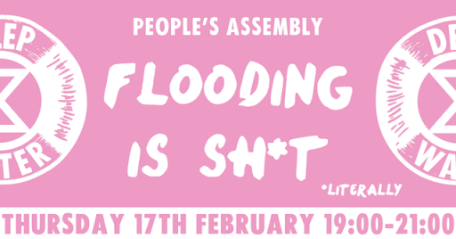 Flooding is sh*t, people's assembly banner