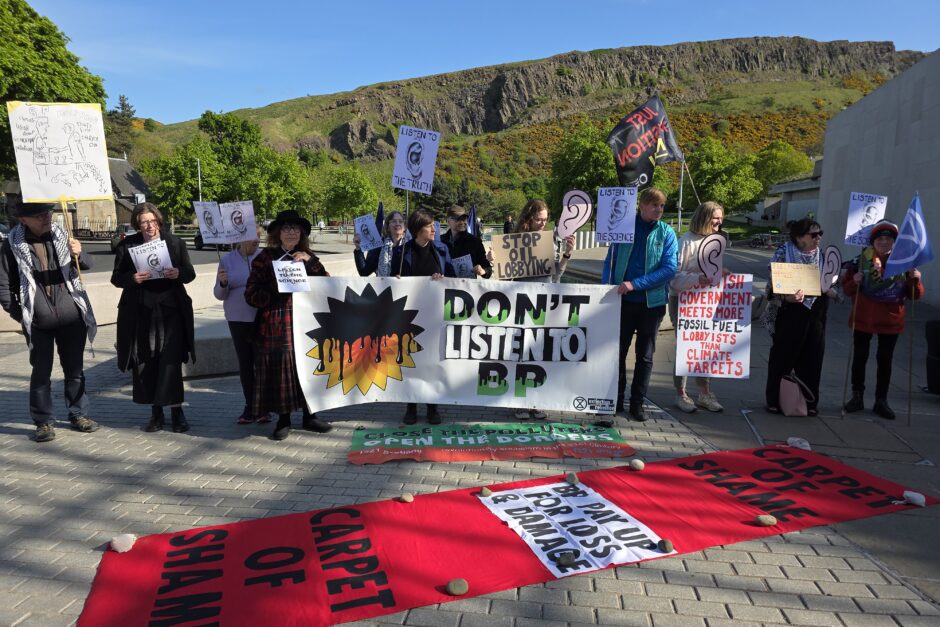 Don't Listen to BP banner at Holyrood